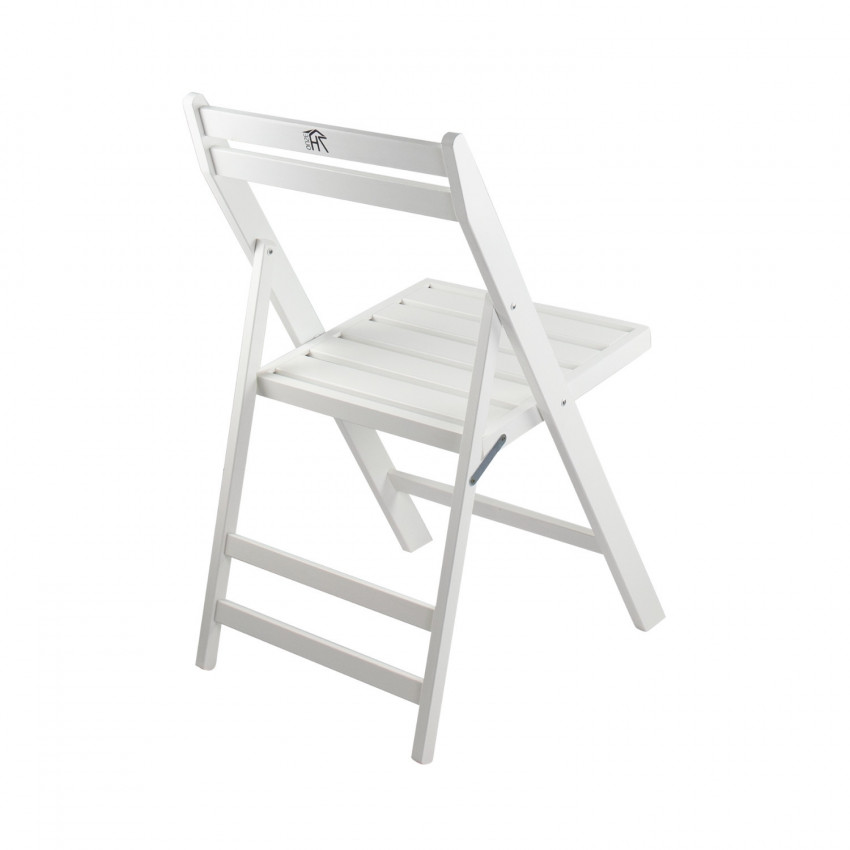 Silla blanca de madera plegable - Imagen 2