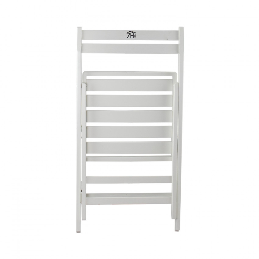 Silla blanca de madera plegable - Imagen 3
